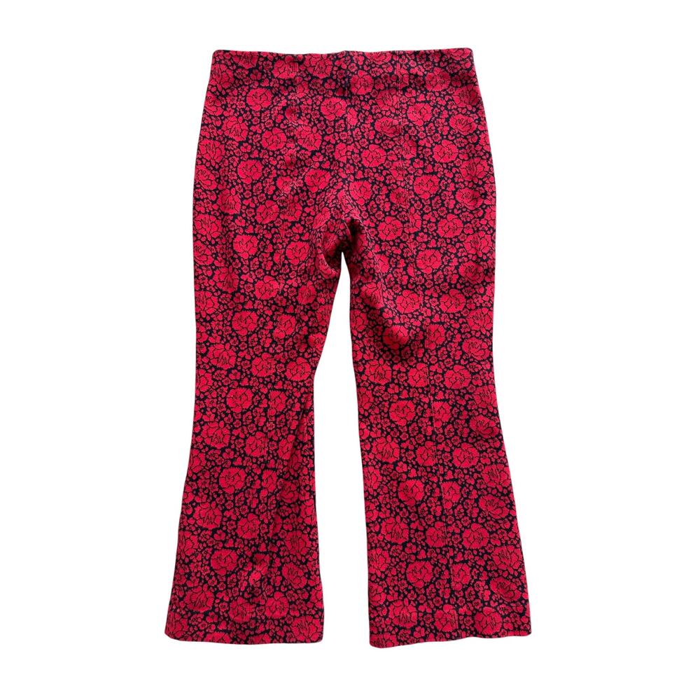 Anthropologie Maeve The Margot Kick-Flare Cropped Pants Red Floral Large Gothic - Picture 11 of 12